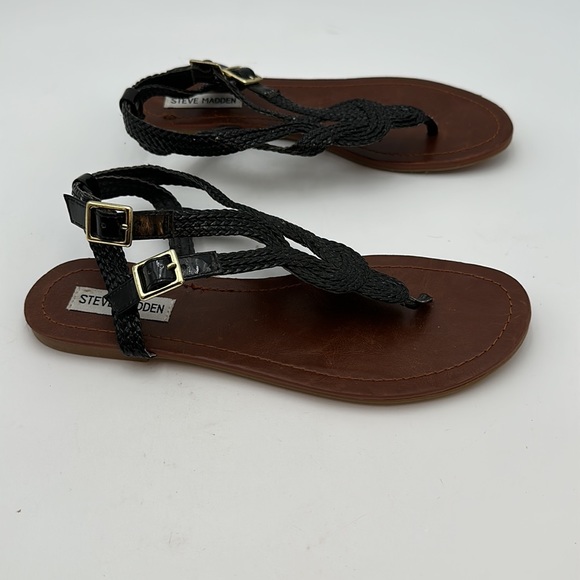 Steve Madden  Womens' Braided Roman Gladiator Flat Sandal Thong Sandals - Picture 2 of 13